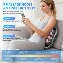 Kocuno in-use back massage demonstrates deep tissue relief potential.