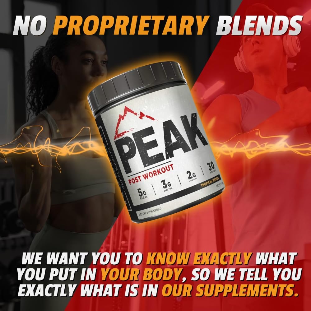 Kodiak Peak Post Workout mixed in glass reveals creamy mango shake
