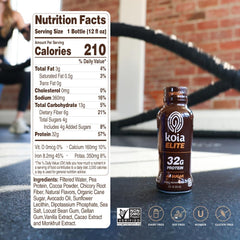 Koia Elite Chocolate bottle side view, ideal for on-the-go nutrition.