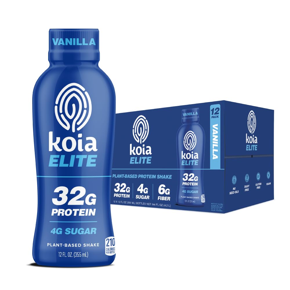 Koia Elite Vanilla bottle front view for on-the-go protein