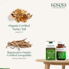 Kokora Ashwagandha Organic Extract highlights root-based adaptogens for balance.