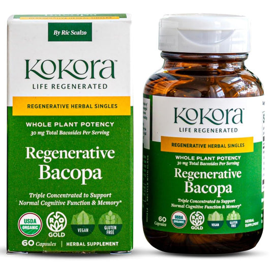 Kokora Regenerative Bacopa bottle for daily cognitive support.