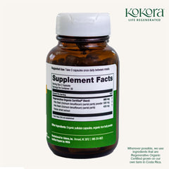 Kokora Holy Basil bottle with clear packaging and usage guidance