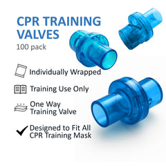 KoKoWill 100-piece valve set ready for frequent CPR practice.