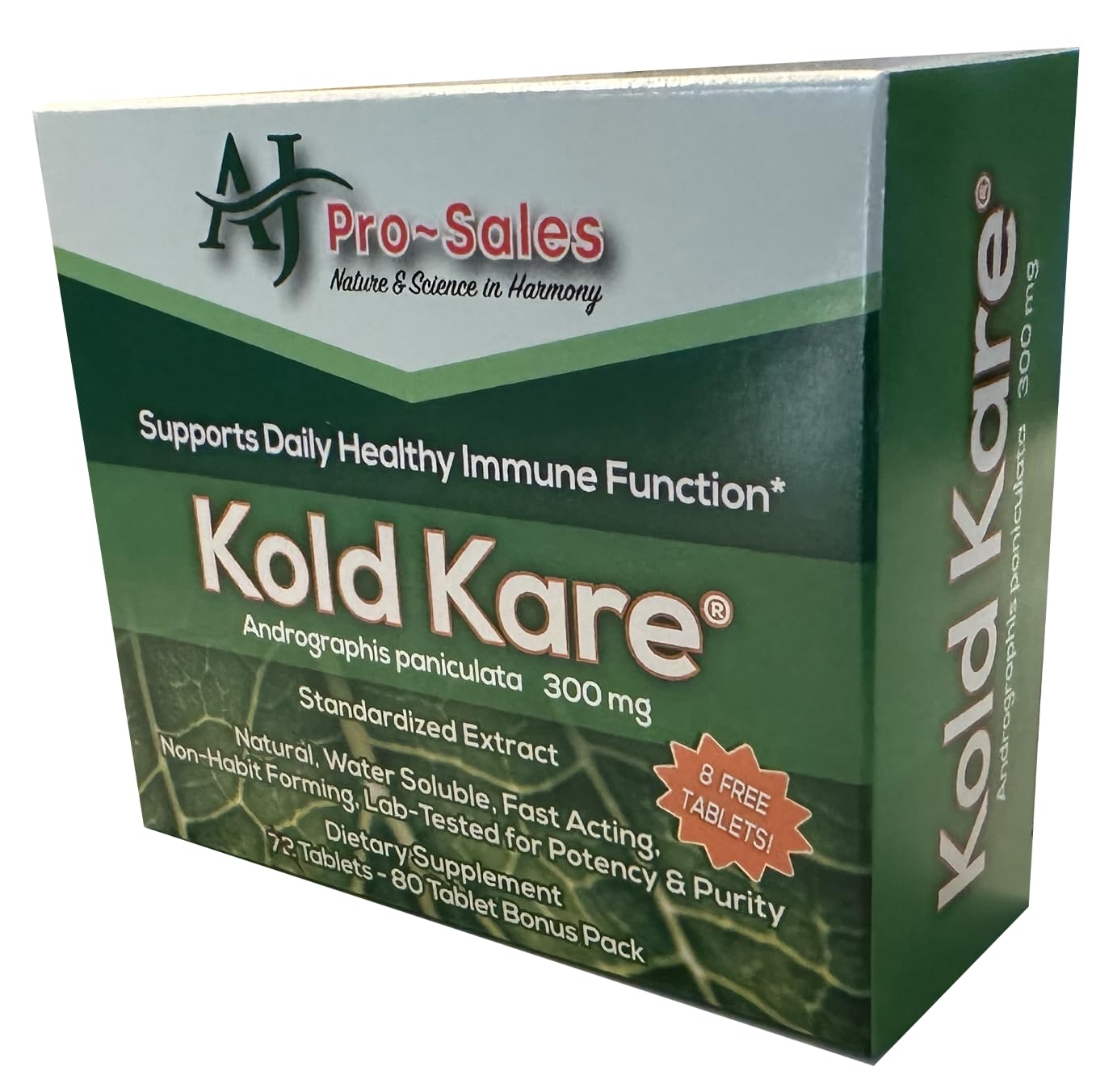Kold Kare label details emphasize natural, non-GMO ingredients for wellness.
