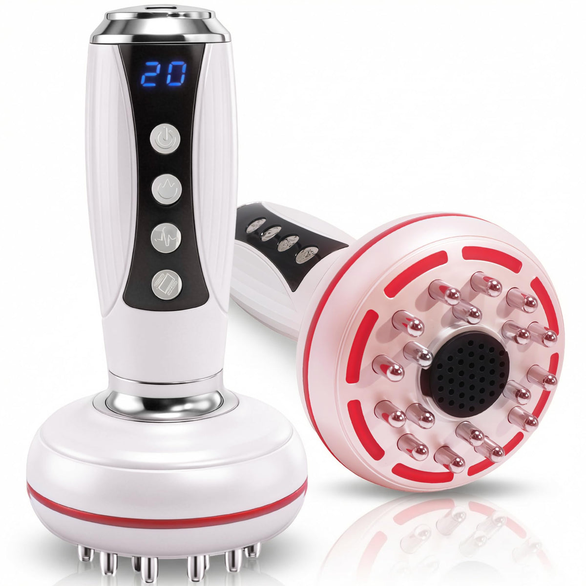 KolerFlo 4-in-1 massager shown from the front for portable lymphatic care.