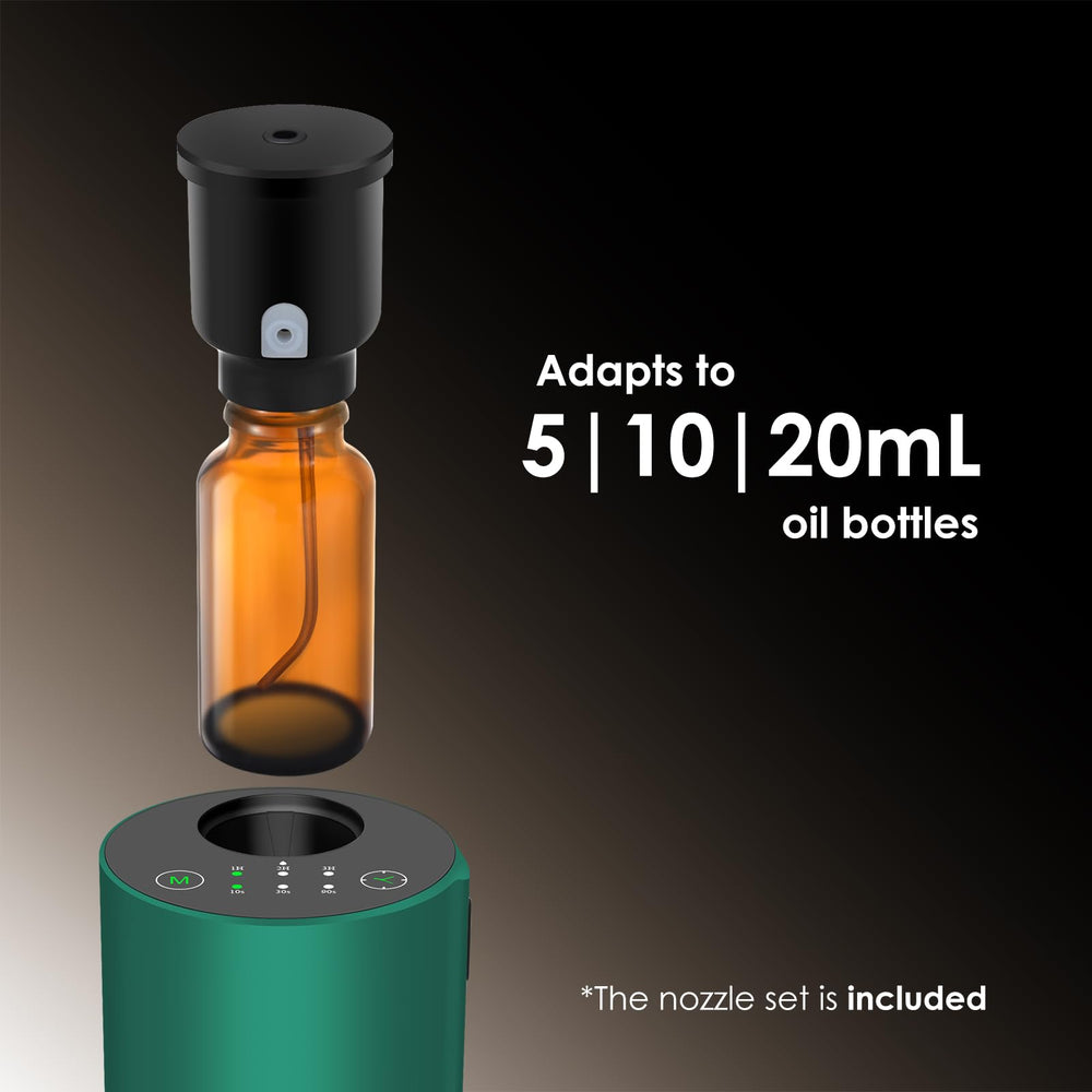 KONCHILE Waterless Diffuser green in car cup holder for on the go scent.