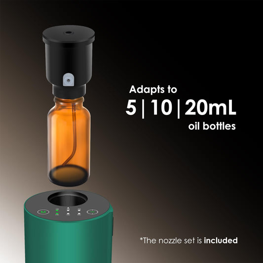 KONCHILE Waterless Diffuser green in car cup holder for on the go scent.