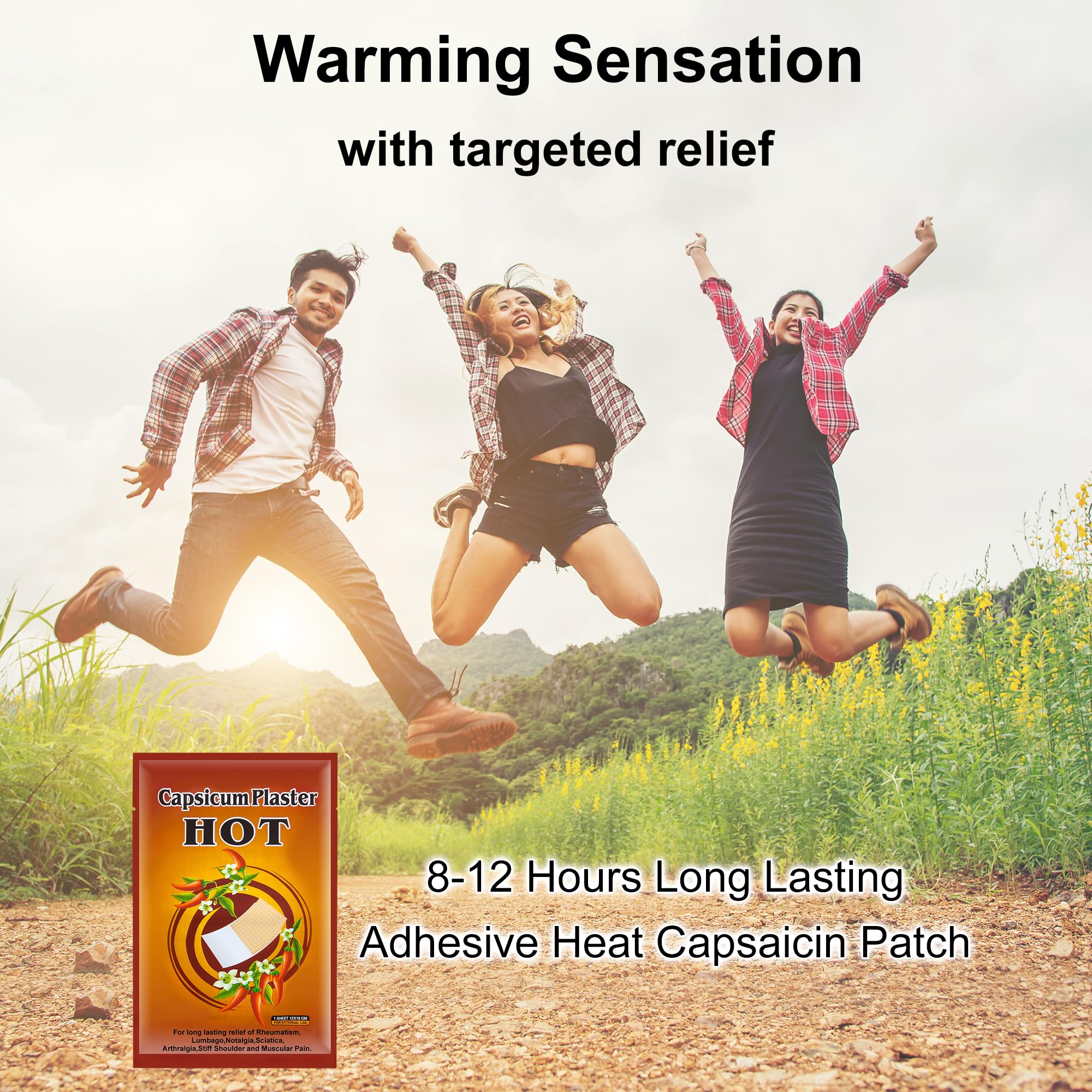 KONGDY capsaicin patch designed for adults 16 plus with simple usage steps.