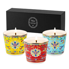 KONNI Scented Candles Gift Set in yellow Flower Market jar for bright ambience