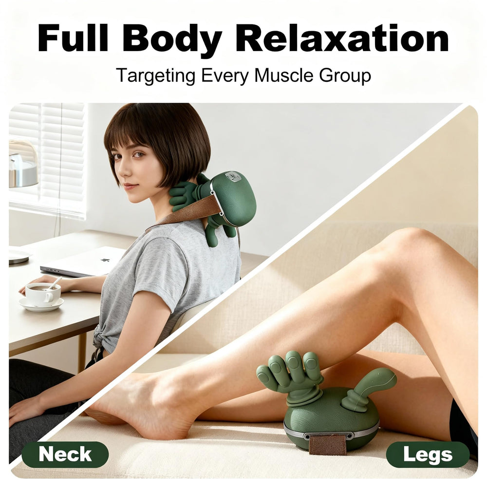 Konstreet 3D acupressure head close-up with deep kneading action.