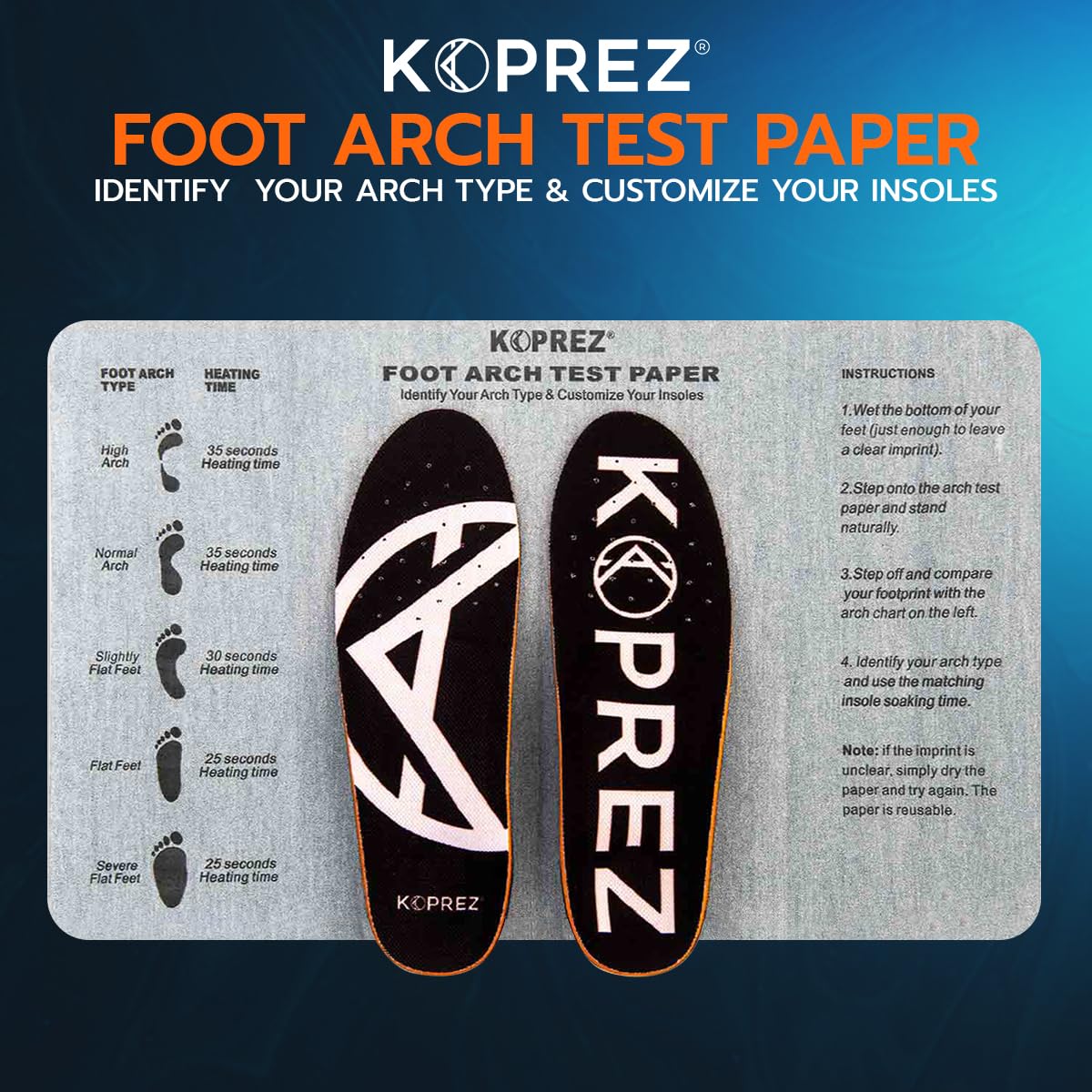 Koprez insoles boost stability for balanced steps on uneven surfaces.