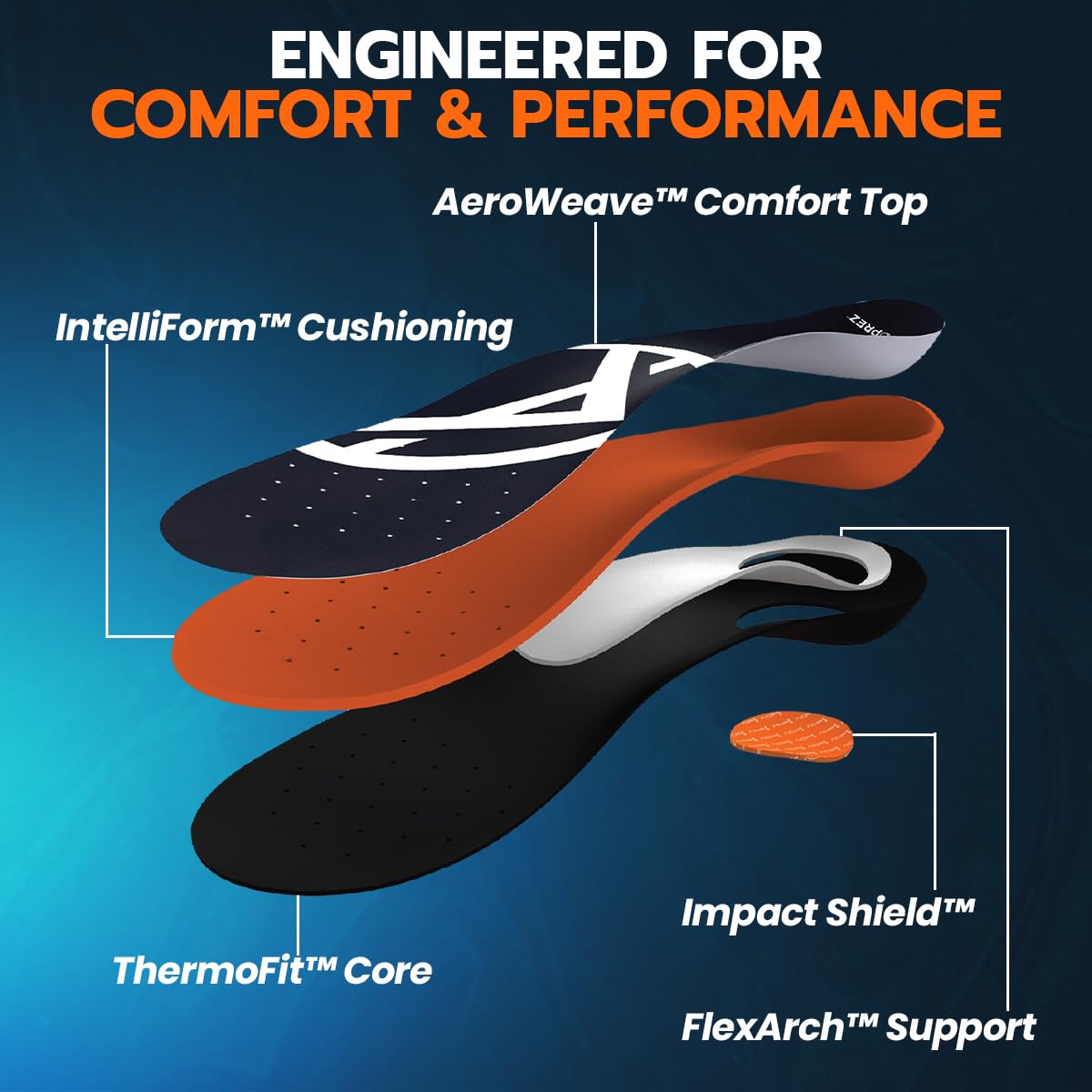 Koprez heat-moldable insoles adapt to any shoe for a personalized fit.