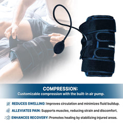 Koprez knee wrap worn during daily activities for comfortable support.