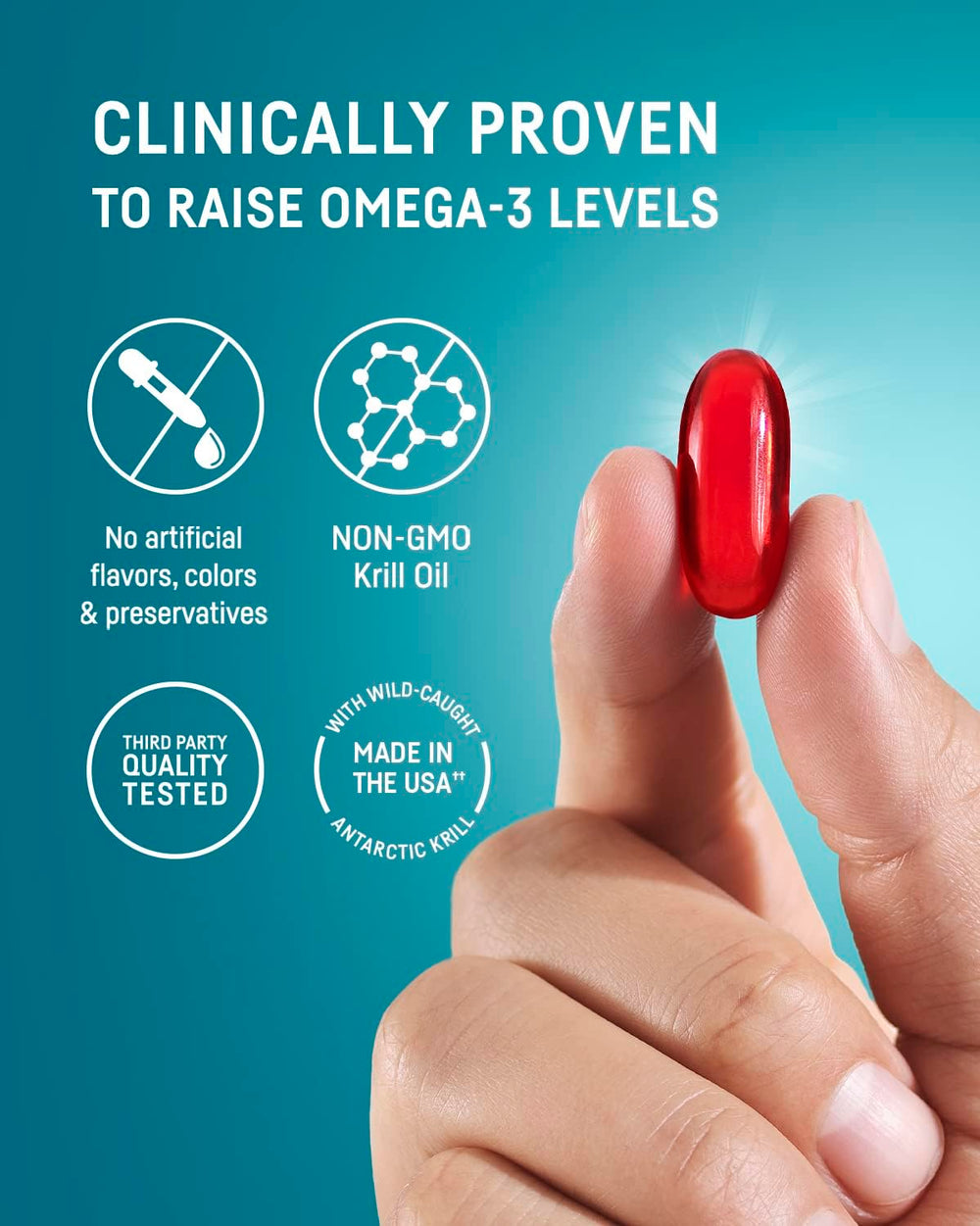 Kori Krill astaxanthin presence shown as natural antioxidant in capsule