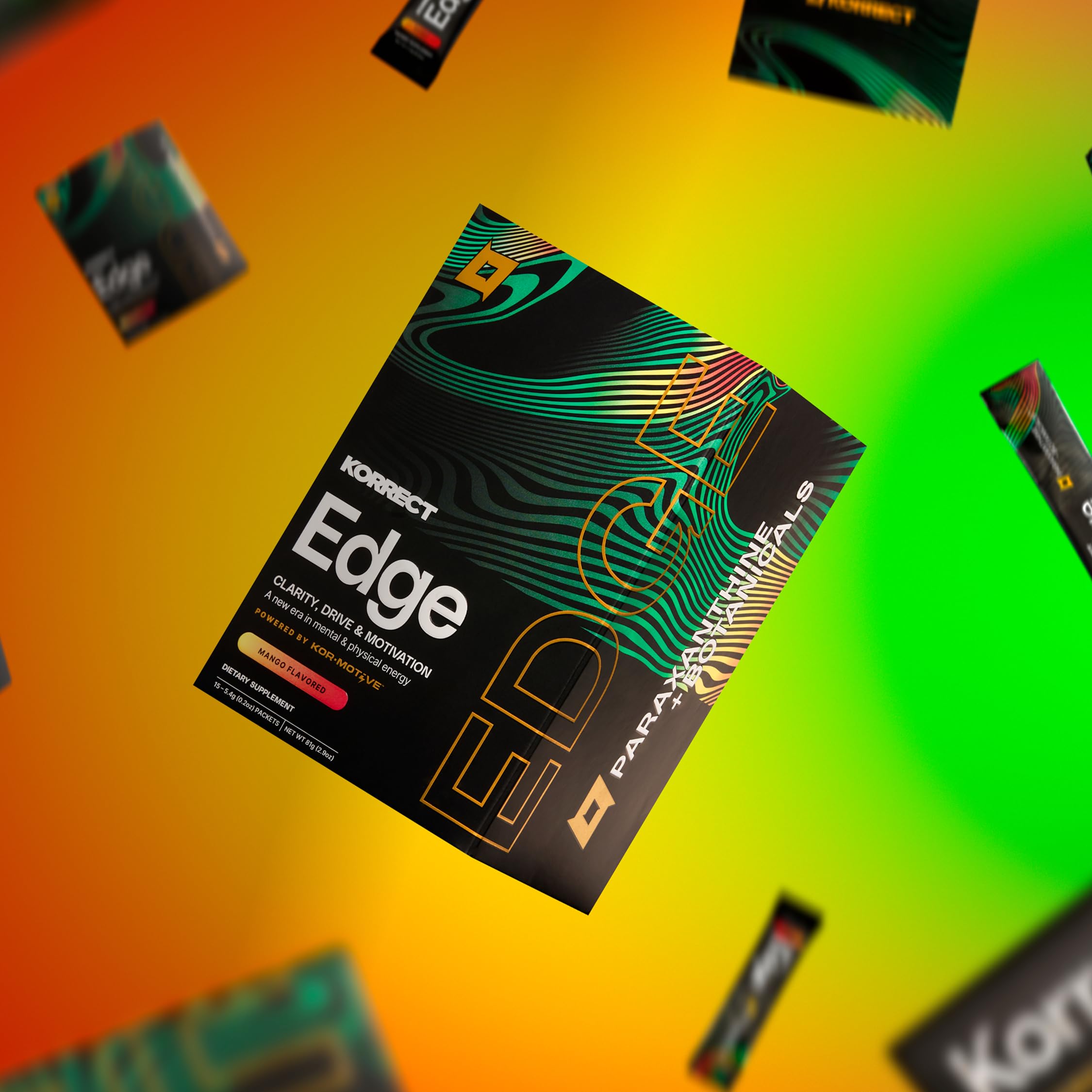 KORRECT LIFE mango flavor energy sip for on-the-go refreshment.
