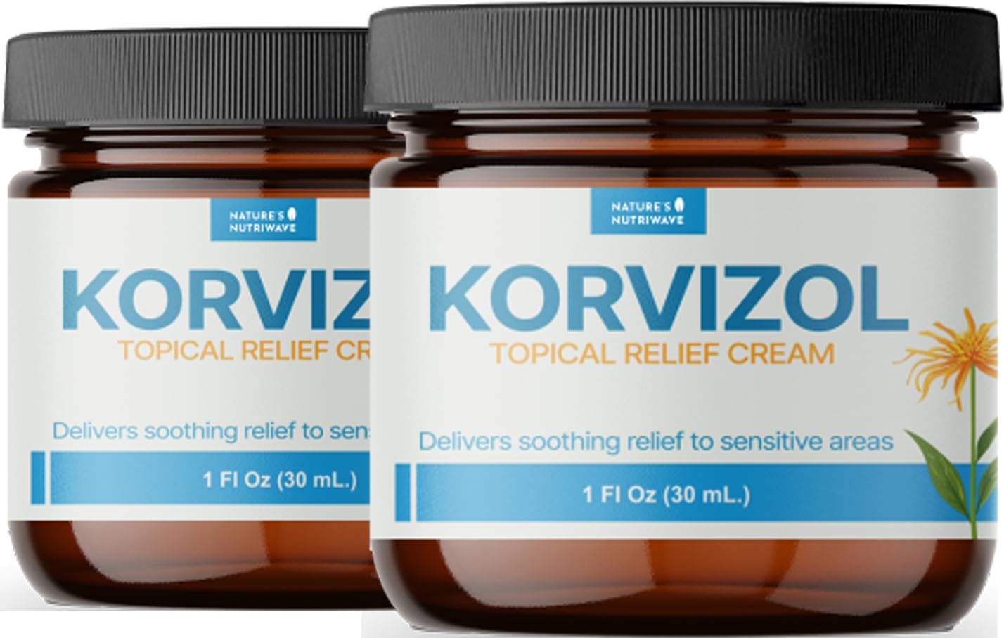 Korvizol Comfort Cream tube close-up showing natural ingredients and cooling sensation.