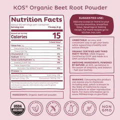 KOS Beet Root Powder supports active lifestyles with convenient daily servings.