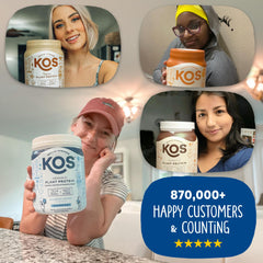 KOS Digestive Enzymes blend close-up suggesting improved digestion support.