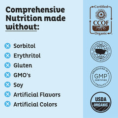 KOS Organic certifications label underscoring clean, sustainable ingredients.
