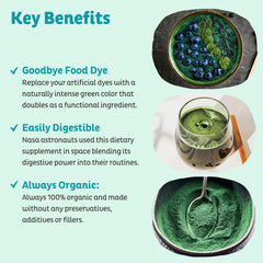 KOS spirulina powder scoop ready for quick servings