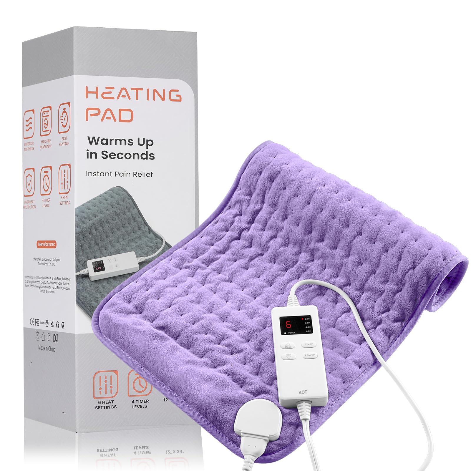 KOT heating pad providing large back coverage for targeted warmth.