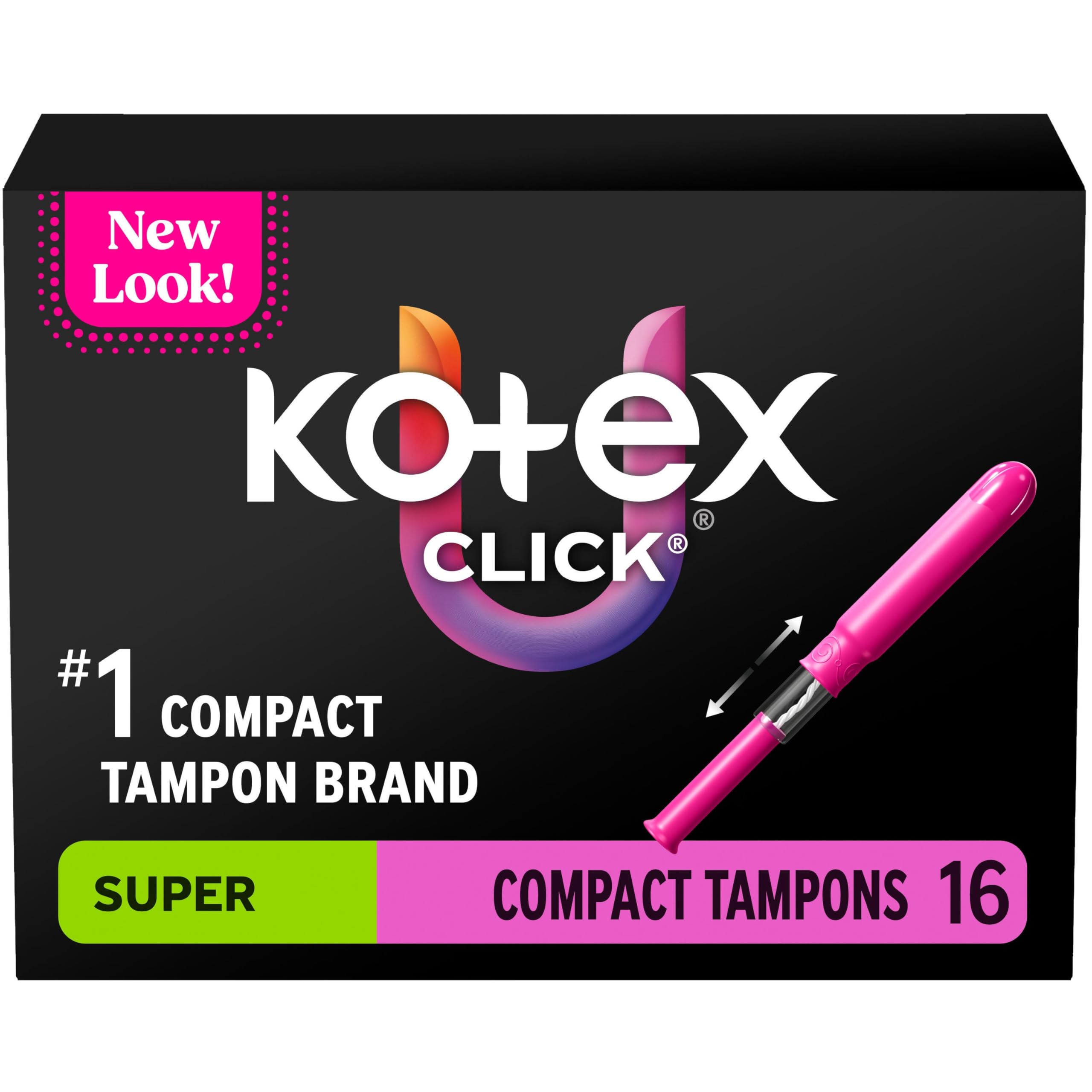 Kotex Click compact tampon packaging designed for on-the-go protection.