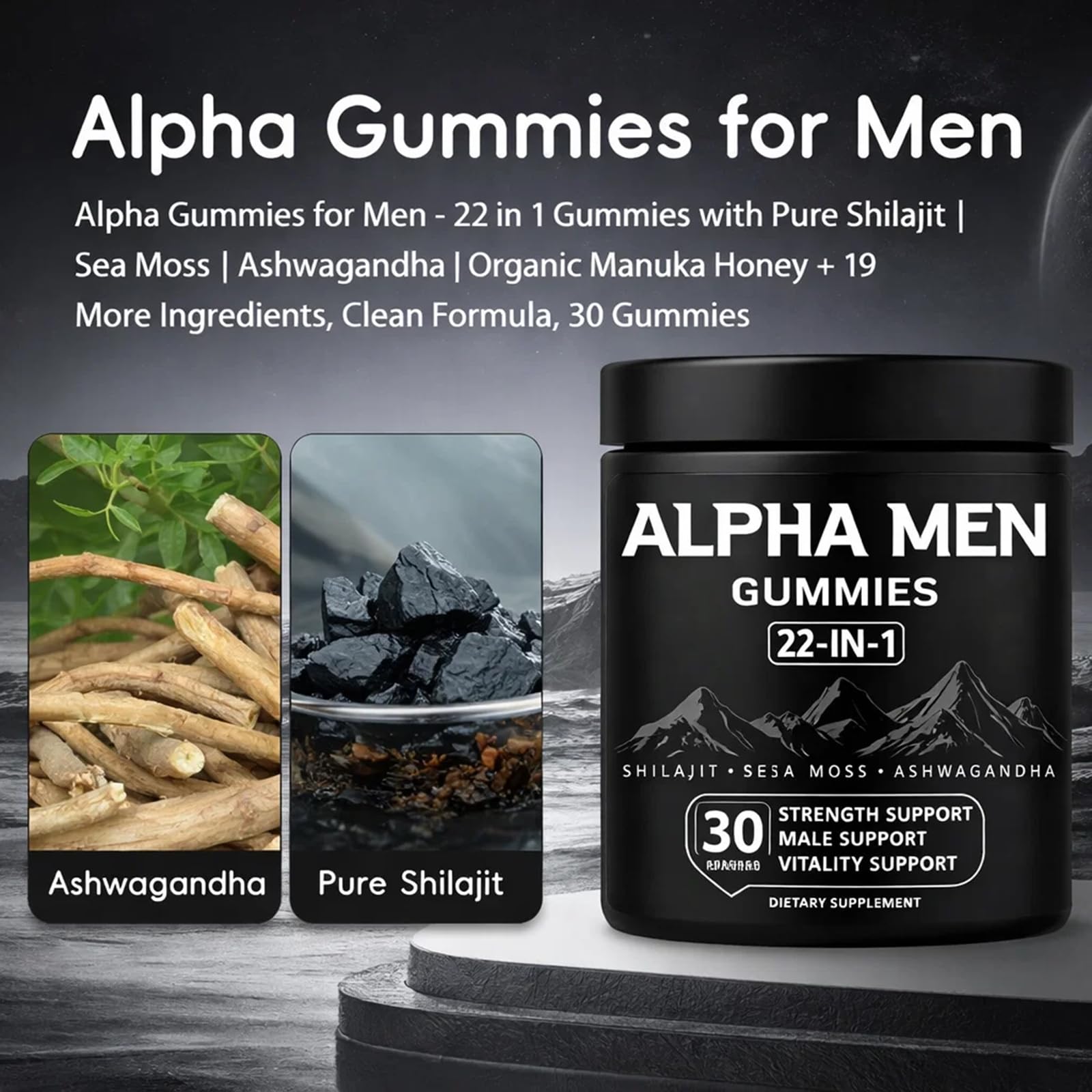 KOVGOCY Alpha Gummies for Men with Ashwagandha for balance.