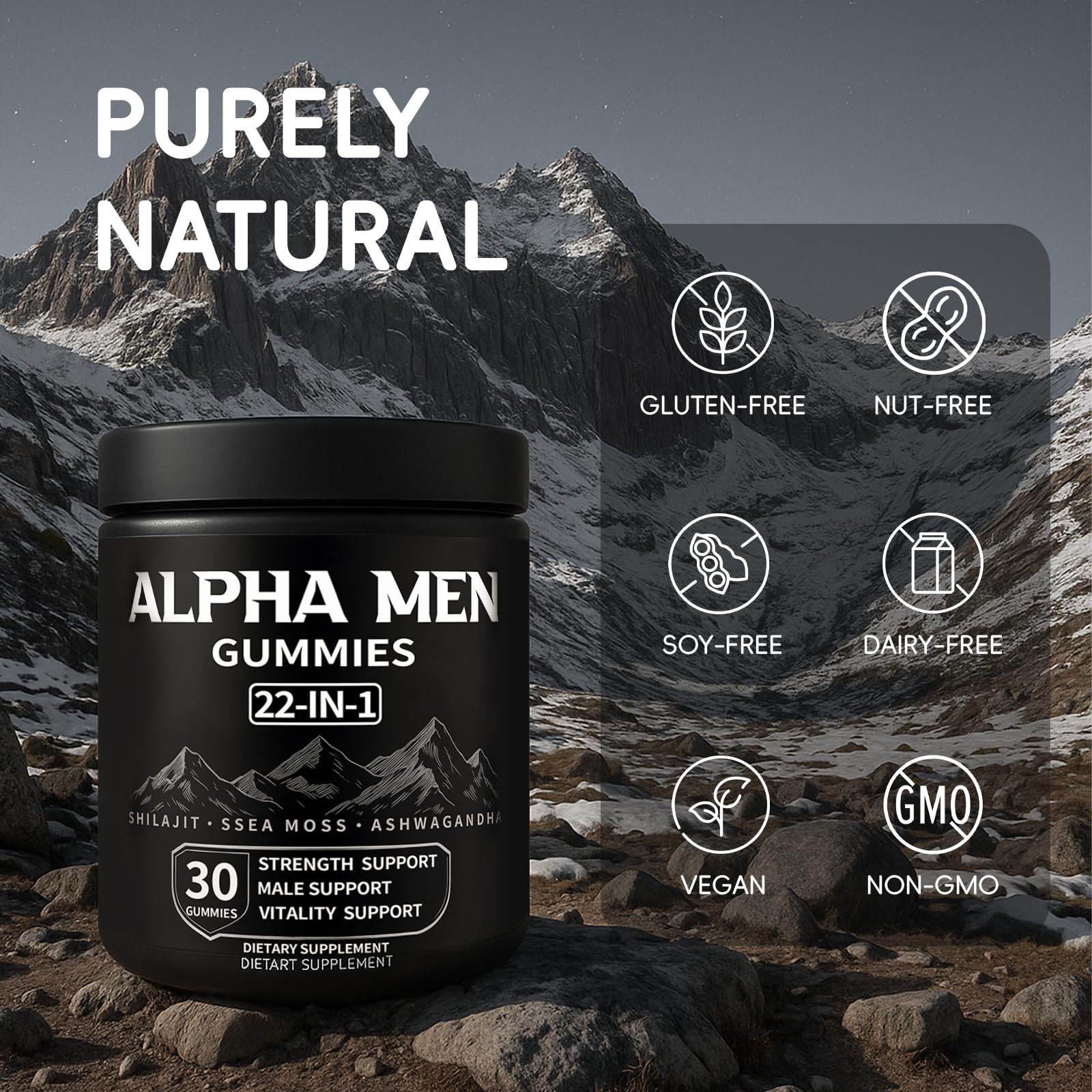 KOVGOCY Alpha Gummies for Men with Manuka Honey for natural sweetness.
