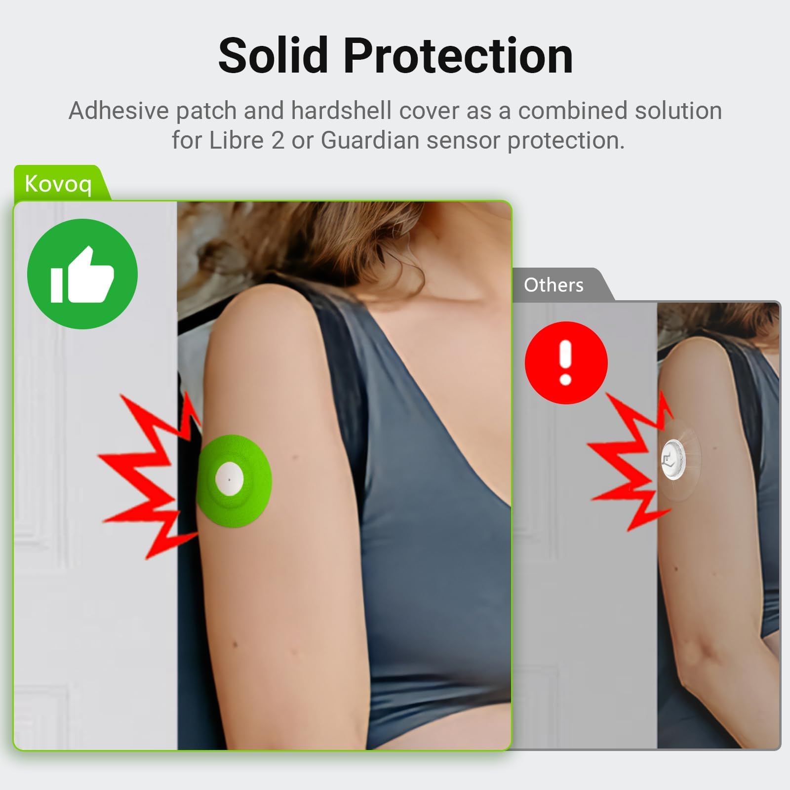 Breathable stretch fabric in KOVOQ patches for comfortable all-day wear.