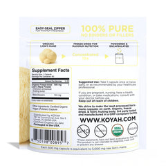 KOYAH Lions Mane capsules close-up showing smooth capsules for daily use