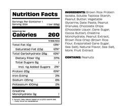 Kreatures of Habit DAILY BAR peanut butter crunch close-up, satisfying texture and sustained fullness