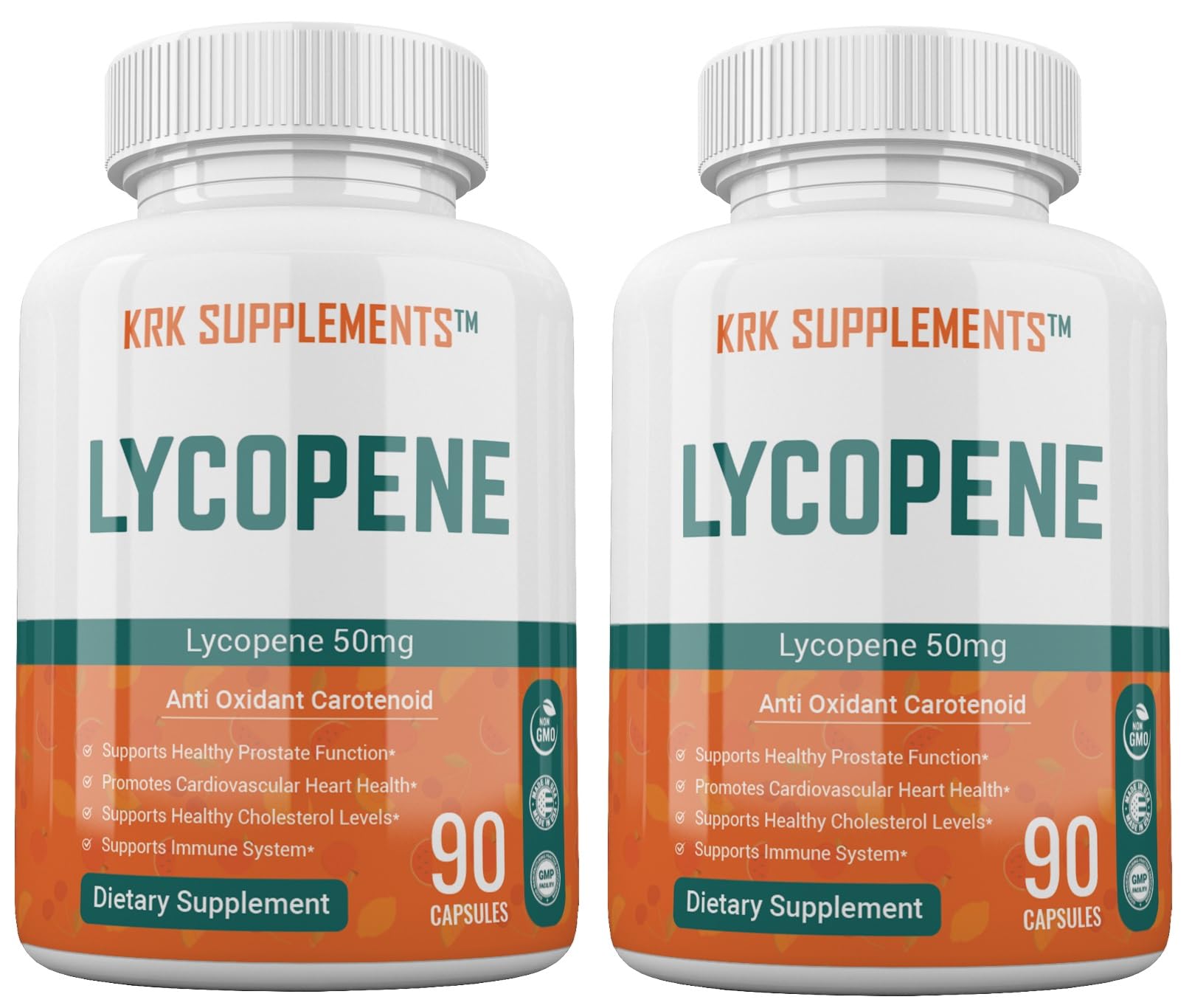 KRK Supplements Lycopene 50 mg bottle front view for daily wellness
