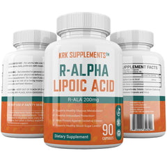 KRK Supplements R-ALA capsules arranged for a simple daily wellness routine.