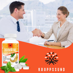 Kroppssund ingredients list with L-tryptophan and vitamin B6 supporting balanced wellness.