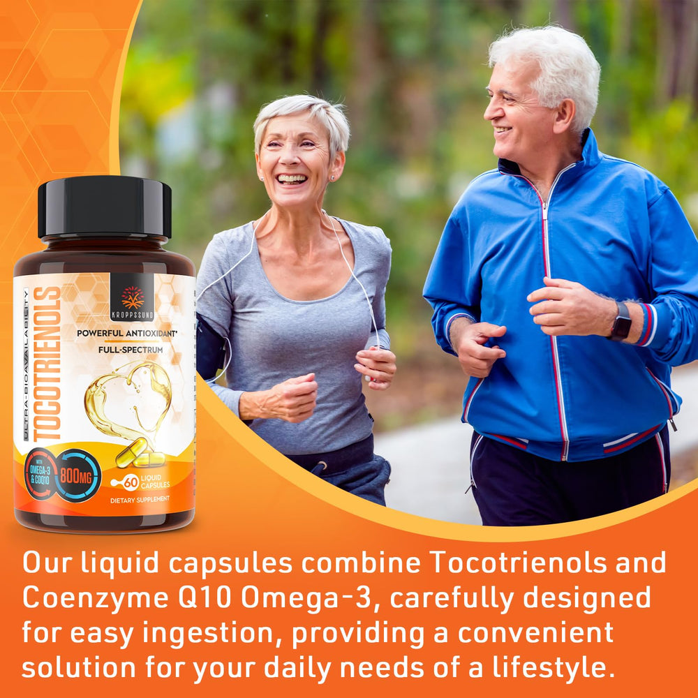 Easy-to-swallow Kroppssund Tocotrienols capsules ideal for morning routines
