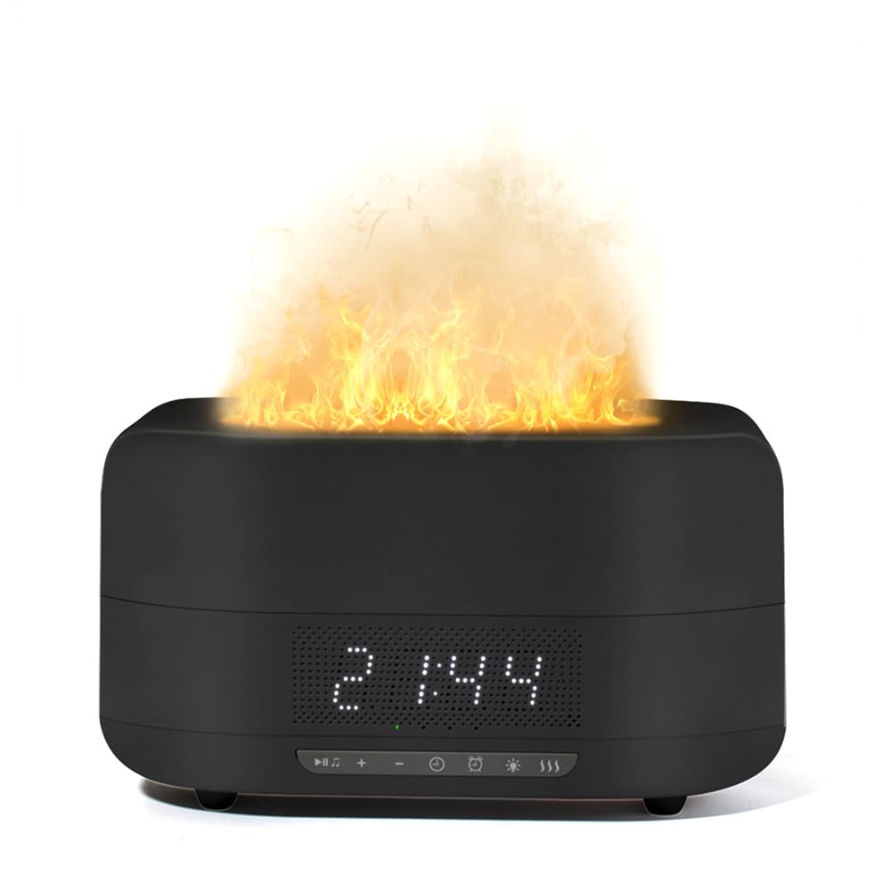 KSTPGRZK flame aroma diffuser front view with cozy flicker for ambiance