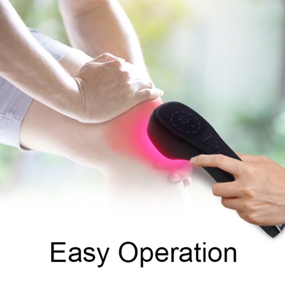 KTS Cold Laser rechargeable battery image highlights long, multi-day use.