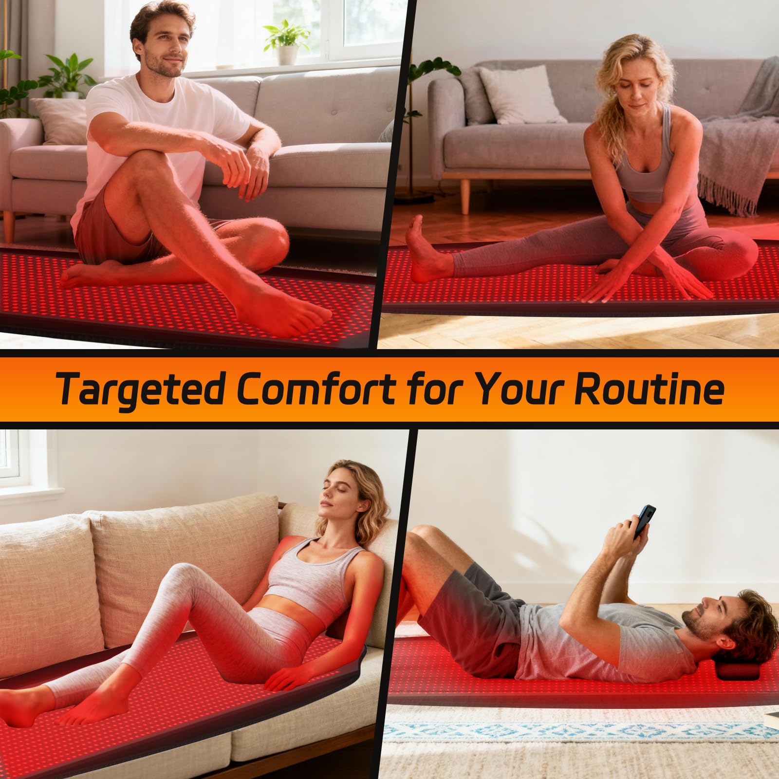 KTS Red Light Mat surface of synthetic leather easy to clean