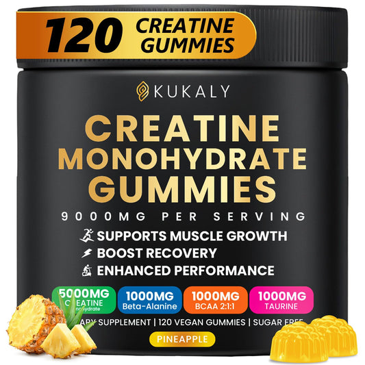 Kukaly Creatine Gummies bottle front for easy daily use