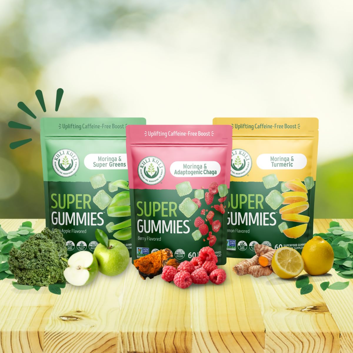 Kuli Kuli Berry flavor gummies are a convenient vegan energy bite