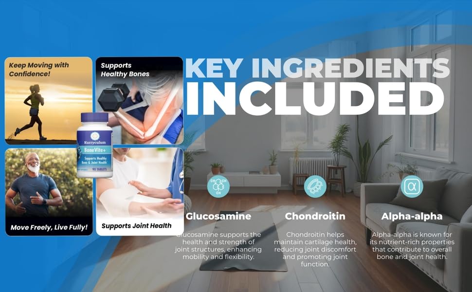 Kurryculum BoneVite usage emphasis for daily knee, hip, back support