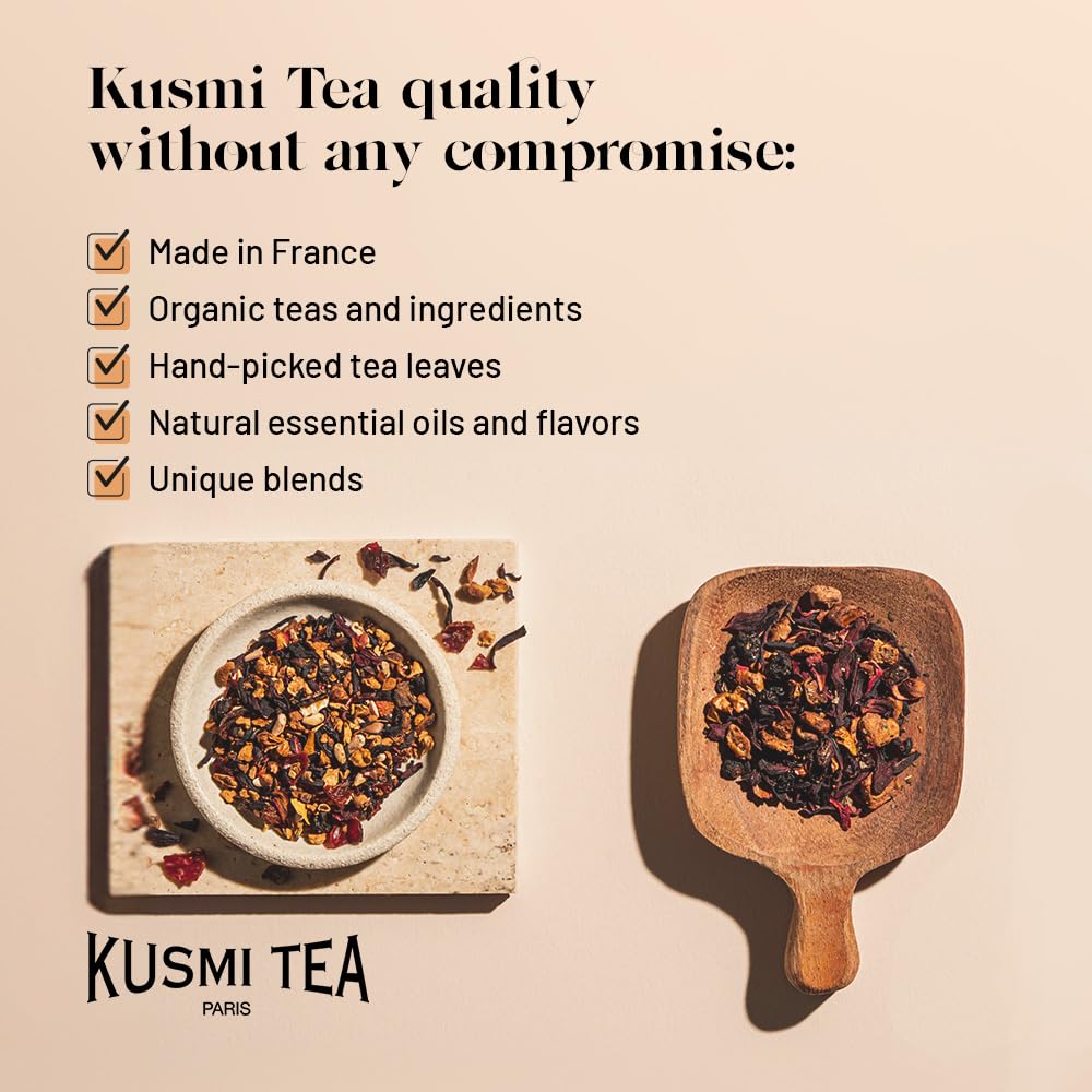 Kusmi Tea BB Detox compostable tea bags for eco-friendly packaging.