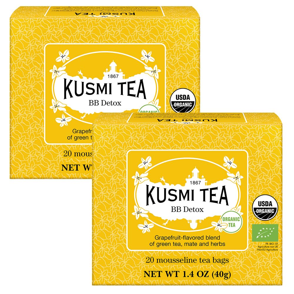 Kusmi Tea BB Detox two-box pack on display for daily wellness rituals.