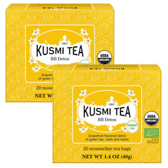 Kusmi Tea BB Detox two-box pack on display for daily wellness rituals.