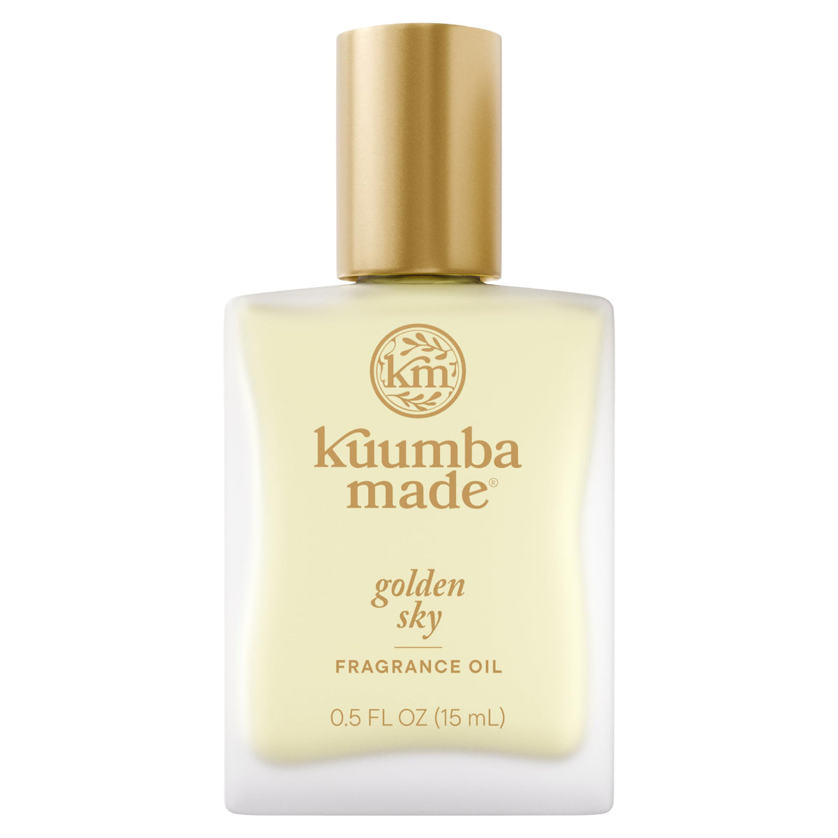 Kuumba Made Golden Sky fragrance oil bottle close-up highlights long lasting aroma