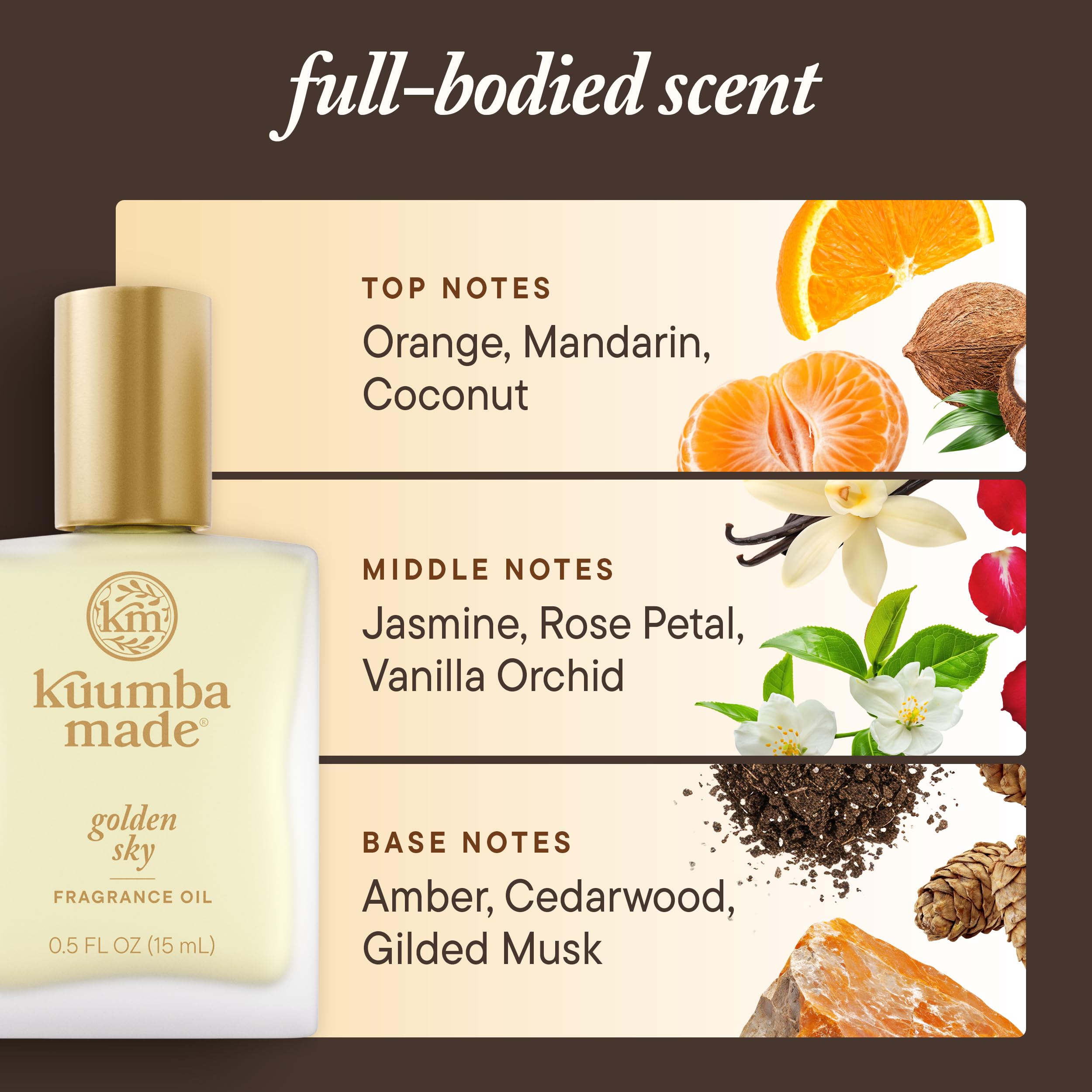 Kuumba Made Golden Sky roll-on on wrist for on-the-go fragrance
