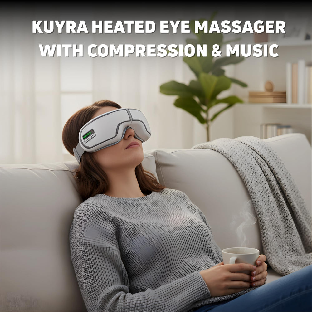 Kuyra Eye Massager with Compression and heat targets temples for fast relief