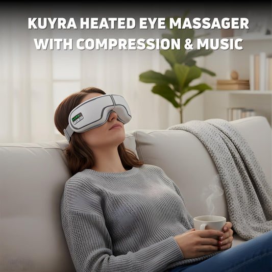 Kuyra Eye Massager with Compression and heat targets temples for fast relief