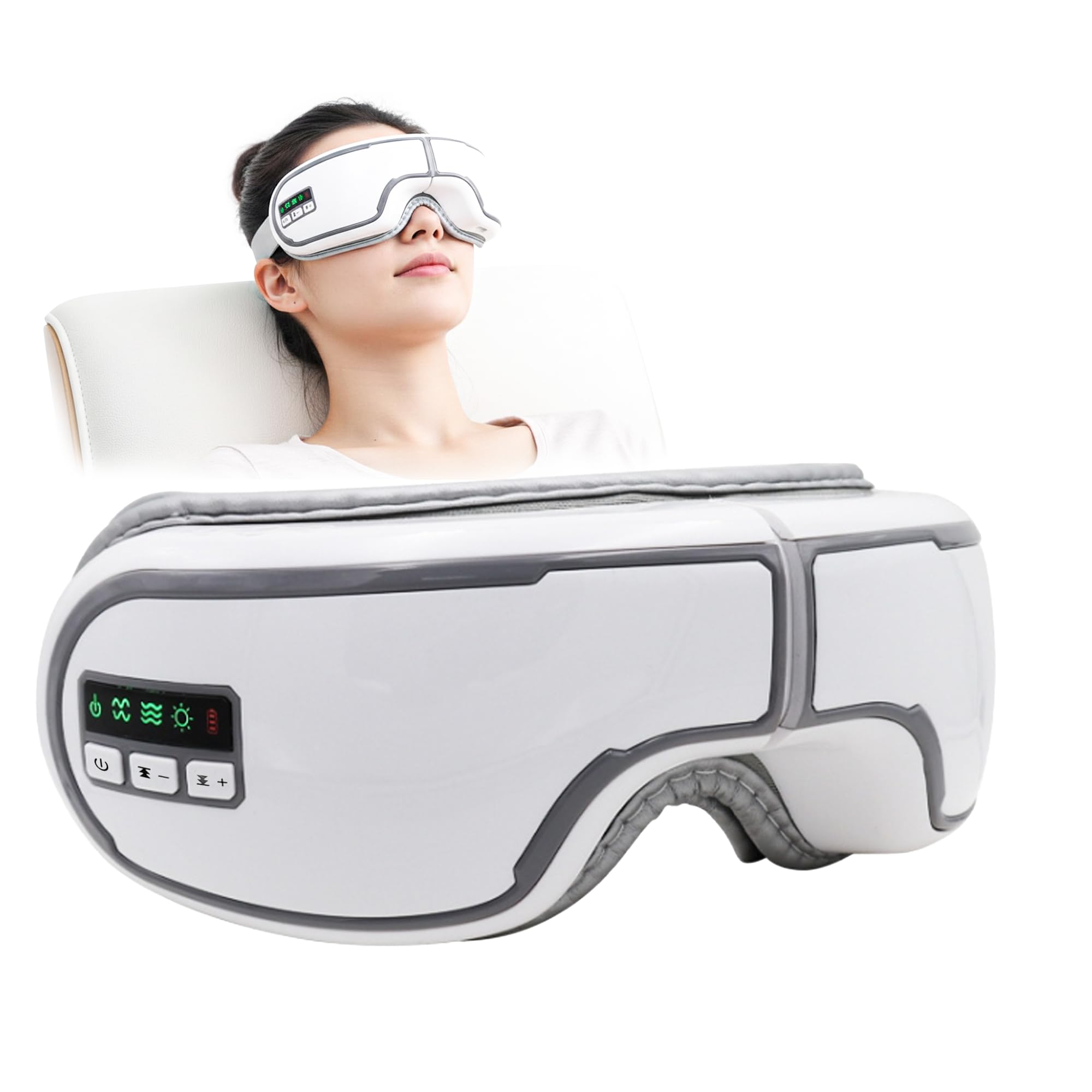 Kuyra Foldable Heated Eye Massager with heat focus soothes tired eyes after screen time